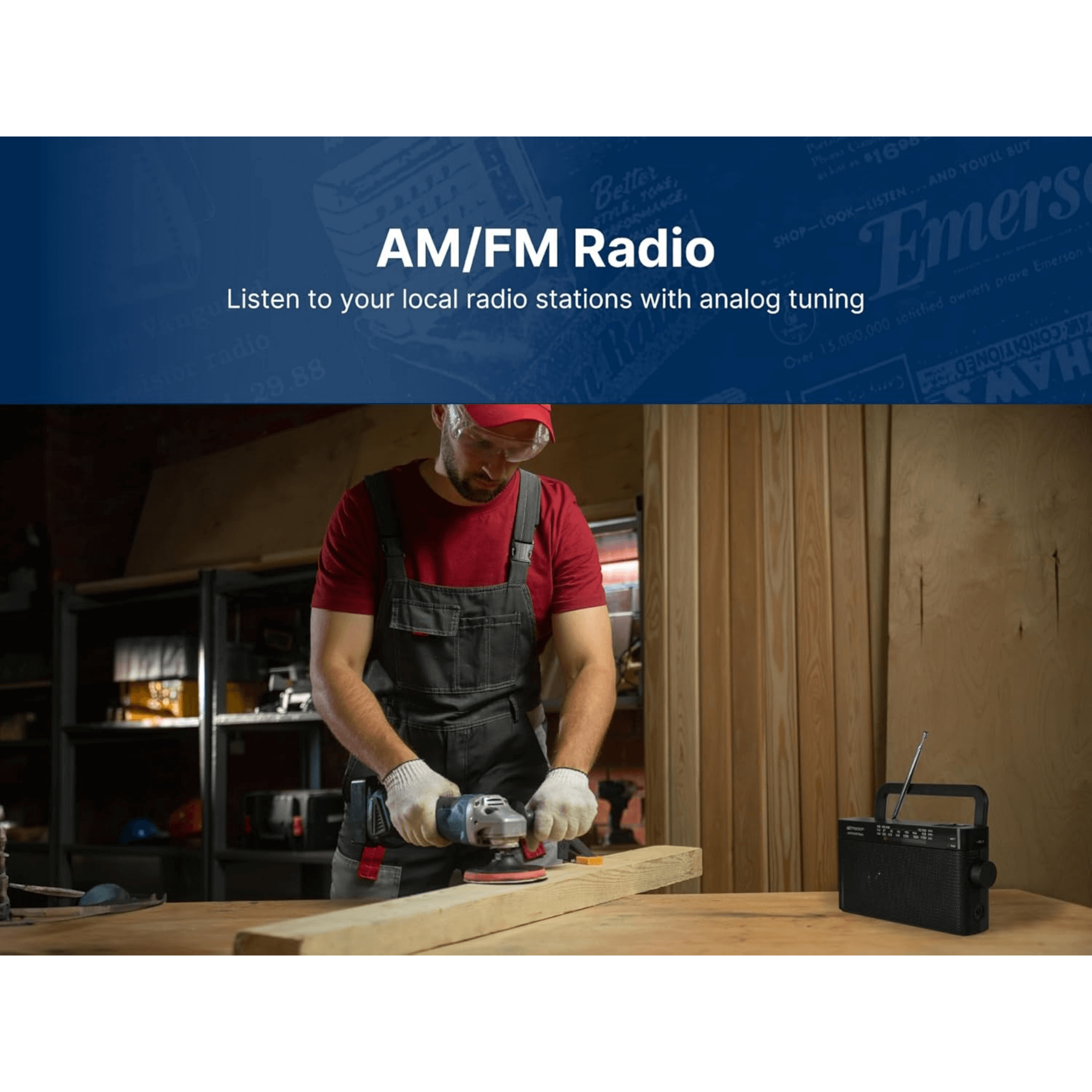 Emerson AM/FM/WB Emergency Radio with Telescopic Antenna Jupiter Gear Home