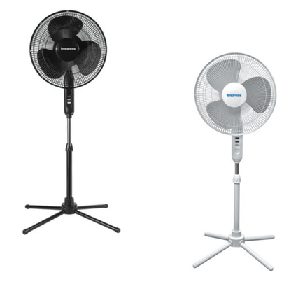 Impress Easy-Assemble 3-Speed 16-Inch Stand Oscillating Pedestal Floor Fan Jupiter Gear Home