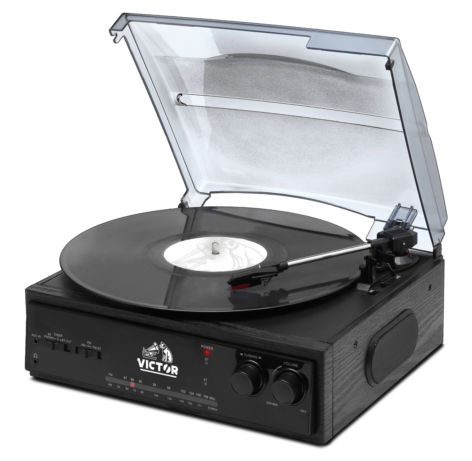 Victor Salem 5-in-1 3-Speed Turntable System with Dual Bluetooth Jupiter Gear Home