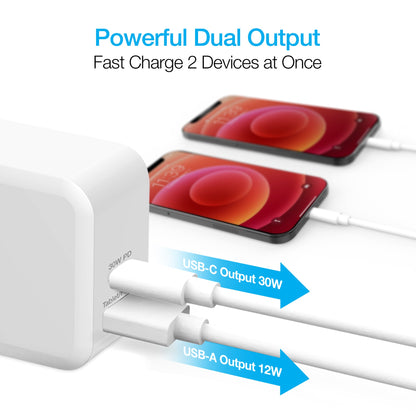 Naztech 30W USB-C PD Dual Output Fast Wall Charger Jupiter Gear Home