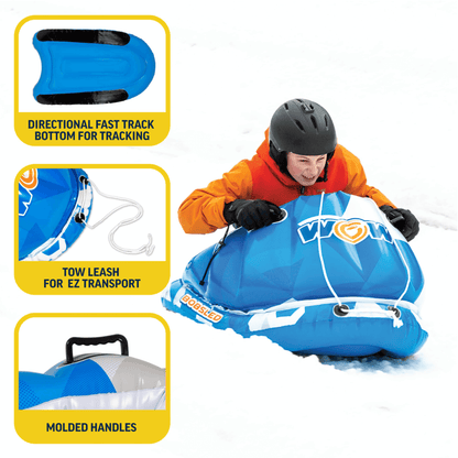 WOW Watersports Snow Tube Bobsled for Kids and Adults w Front Snow Shield Jupiter Gear Home