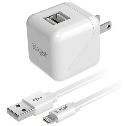Xyst 2.4-Amp Dual USB Wall Charger With 4Ft Lightning Cable Jupiter Gear Home