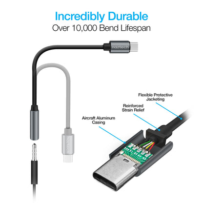 Naztech USB-C to 3.5mm Audio Adapter with Plug and Play Convenience Jupiter Gear Home