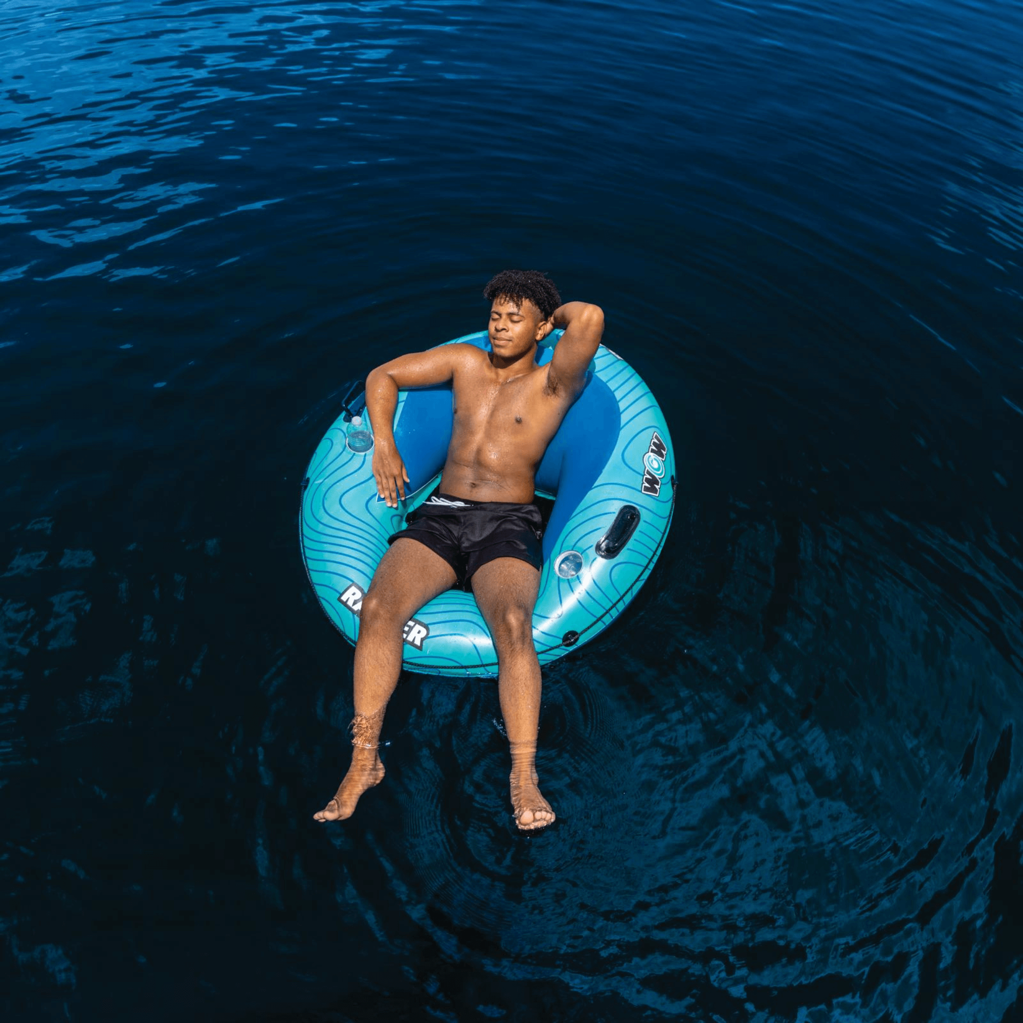 WOW Watersports Ranger 1-Person River Tube with Mesh Bottom and Cup Holder Jupiter Gear Home