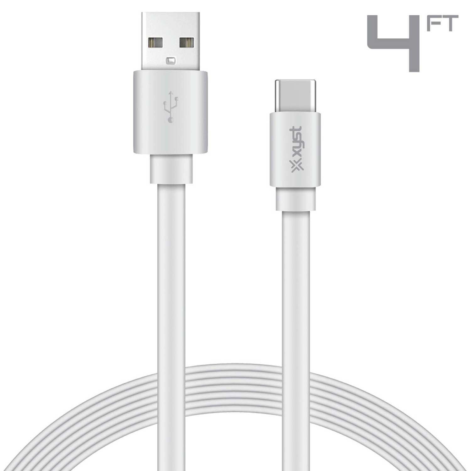 Xyst Charge and Sync USB to USB-C Flat Cable 4Ft Jupiter Gear Home