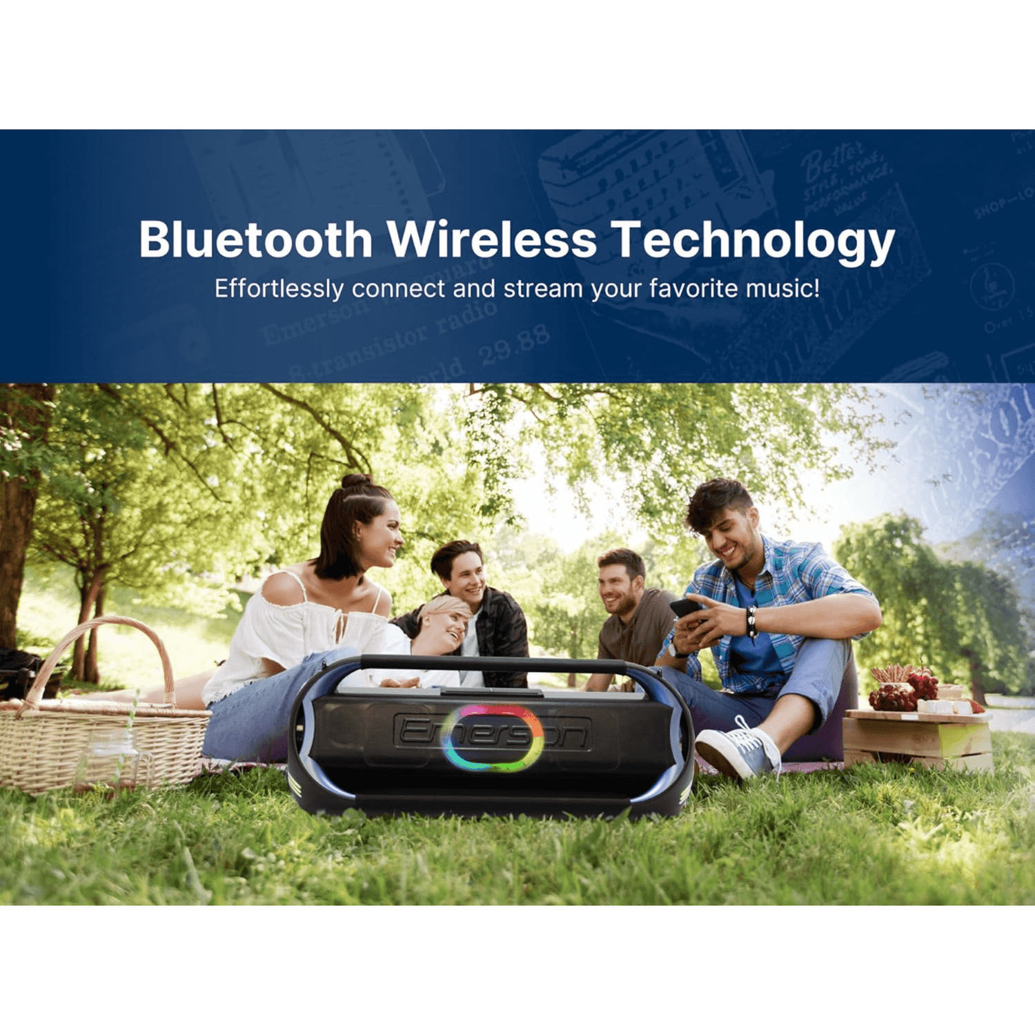 Emerson Triad Grip XL Portable Bluetooth LED Party Speaker Jupiter Gear Home