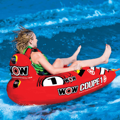 WOW Watersports Coupe 1 Person Ski Tube with Backrest and Leg Rest Jupiter Gear Home