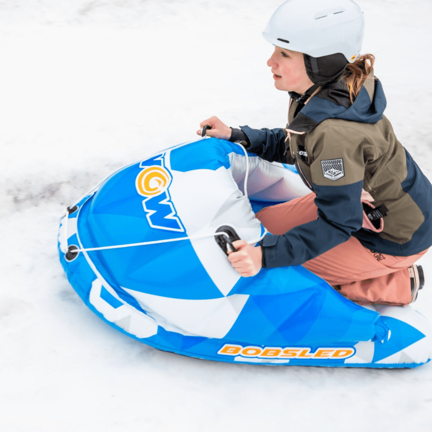 WOW Watersports Snow Tube Bobsled for Kids and Adults w Front Snow Shield Jupiter Gear Home
