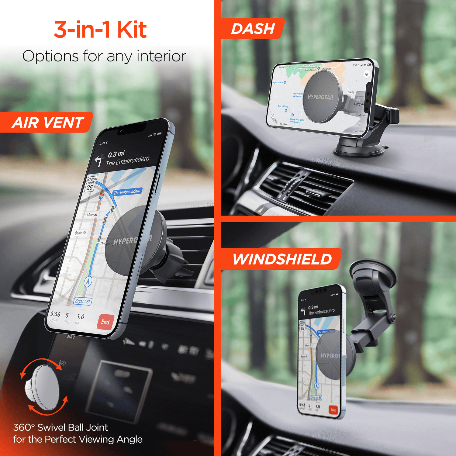 HyperGear MagGrip MagSafe Phone Mount Kit Jupiter Gear Home