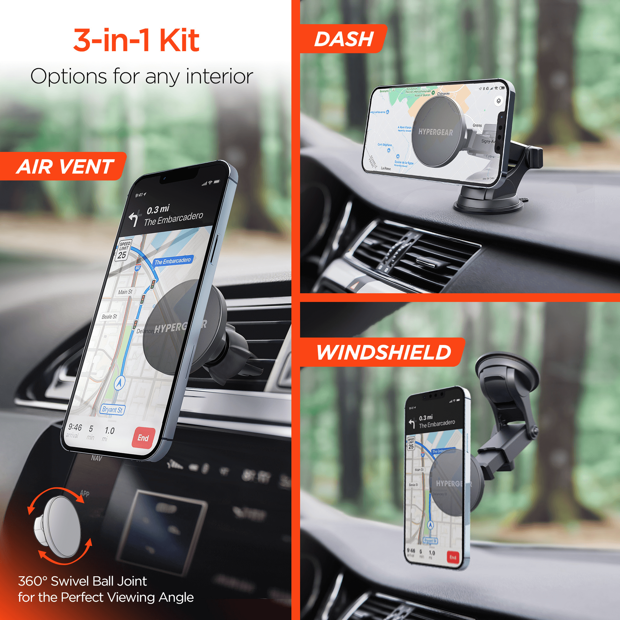 HyperGear MagGrip MagSafe Phone Mount Kit Jupiter Gear Home