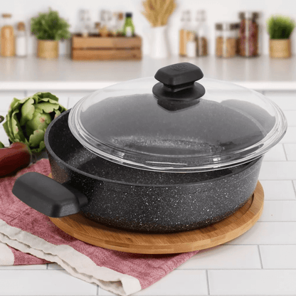 Korkmaz Ornella Aluminum 3.5L Non-Stick Low Casserole Dish with Lid Jupiter Gear Home
