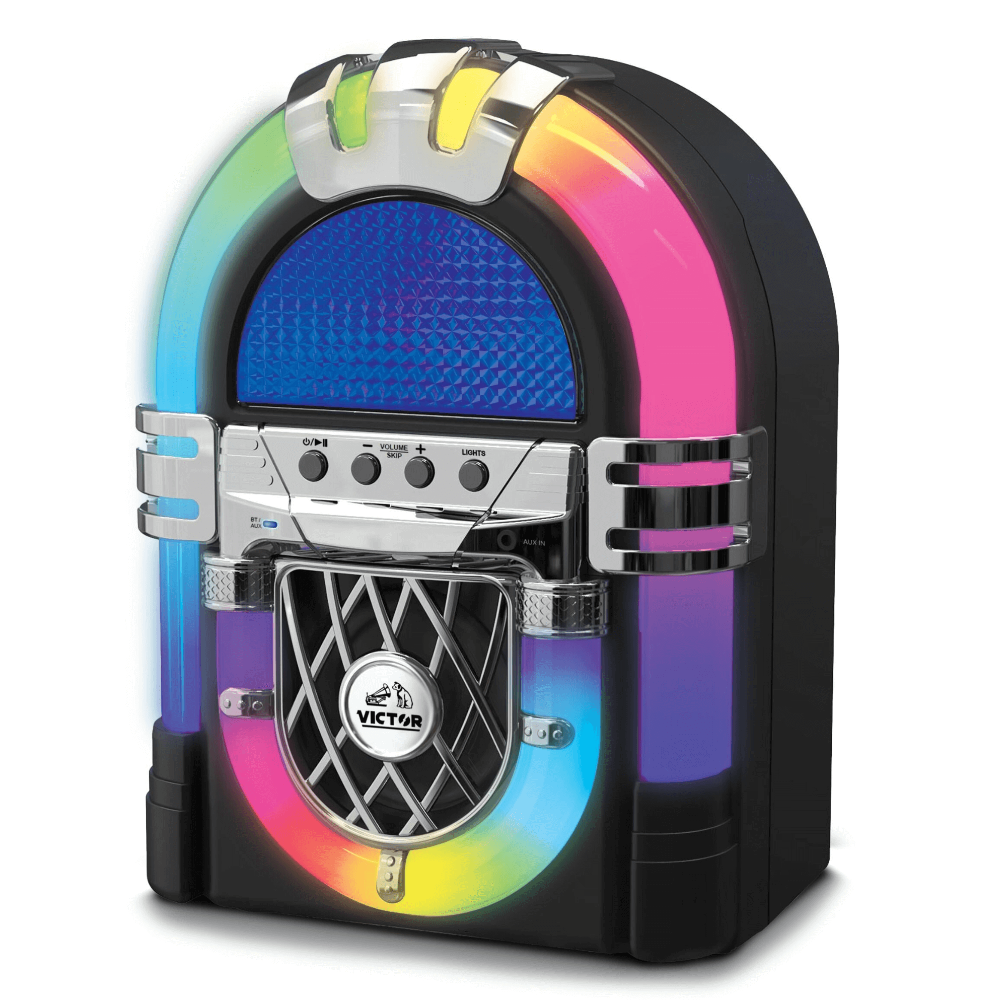 Victor BLVD Mini Bluetooth Jukebox with Multicolor LED Lighting Jupiter Gear Home