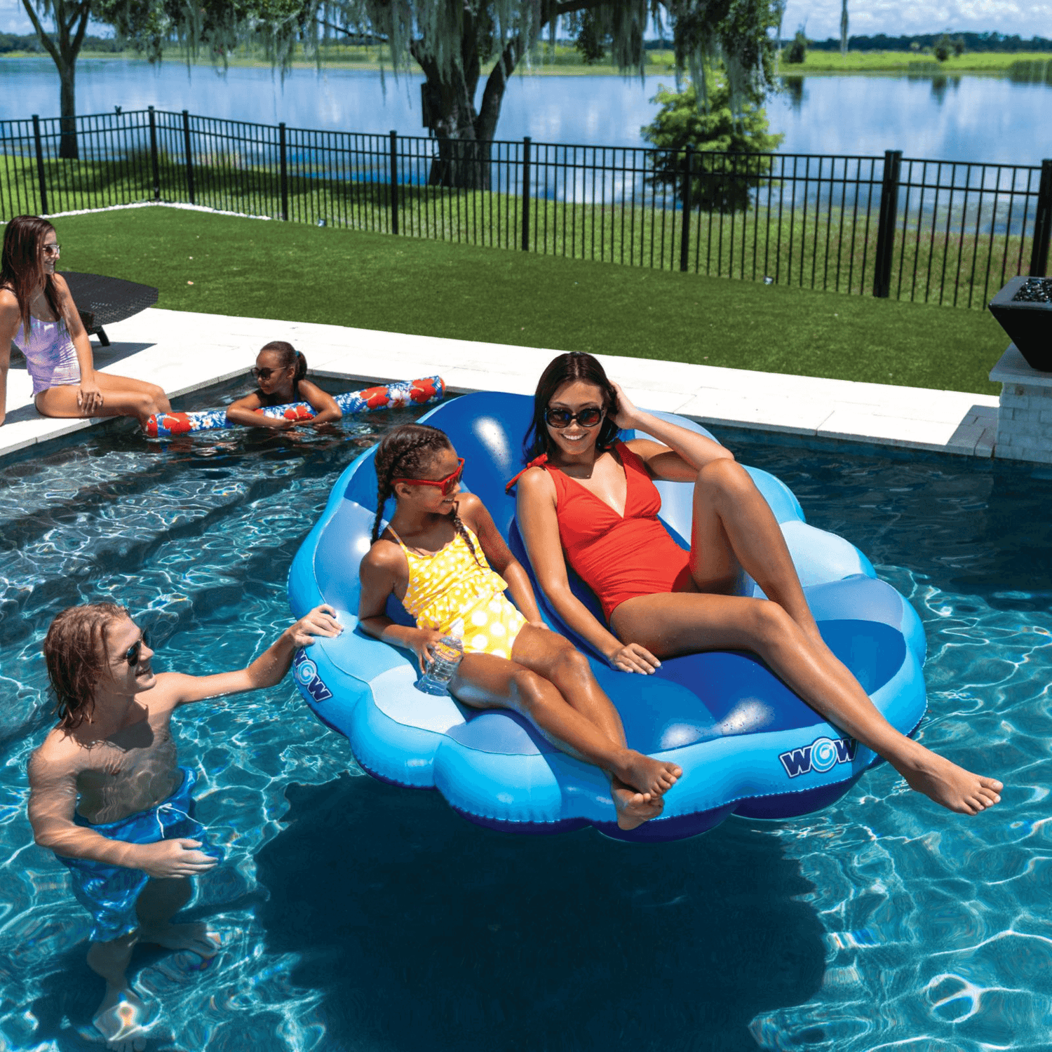 WOW Watersports Indigo Mermaid Shell Lounger Float Curved Shaped Back for Comfort Jupiter Gear Home