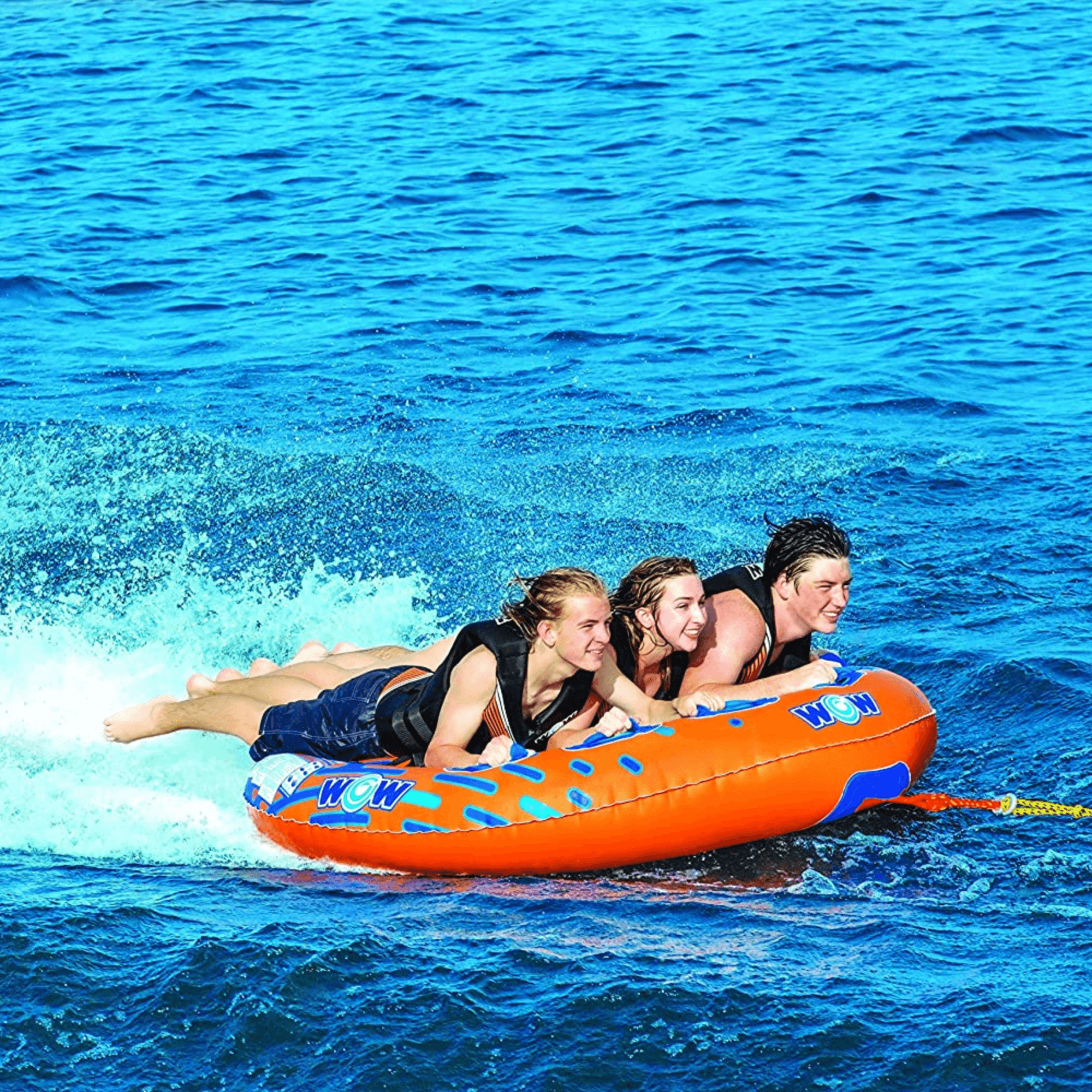 WOW Watersports Nova 3 Person Towable Deck Tube with Foam Handles Jupiter Gear Home