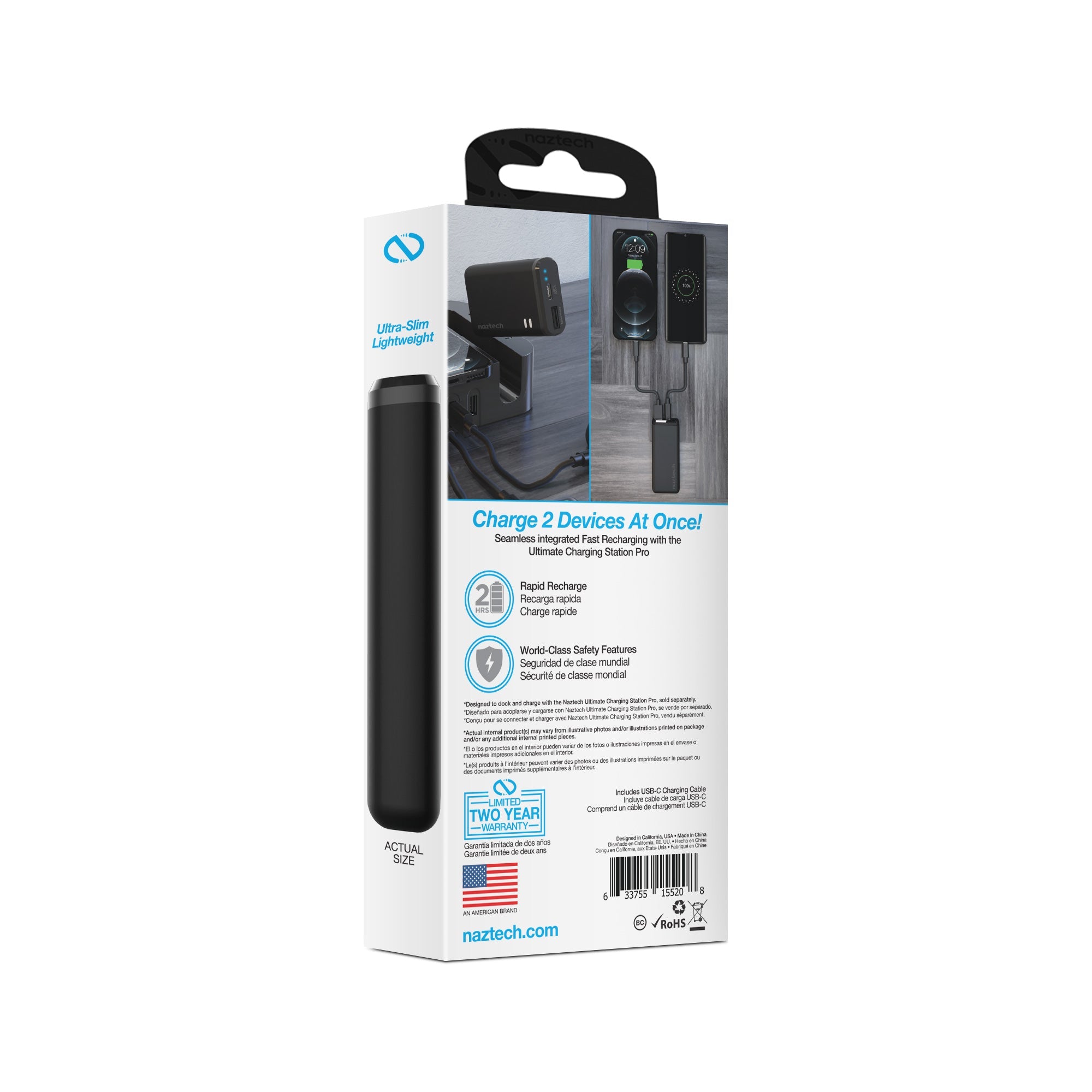 Naztech 4000mAh USB-C + USB Power Bank with 13 Hours Battery Life Jupiter Gear Home