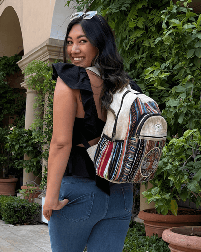 Kathmandu Collection Handmade Cotton and Hemp Tree of Life Backpack Jupiter Gear Home