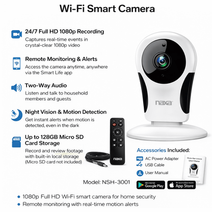 Naxa Wi-Fi Smart Camera - Refurbished Jupiter Gear Home