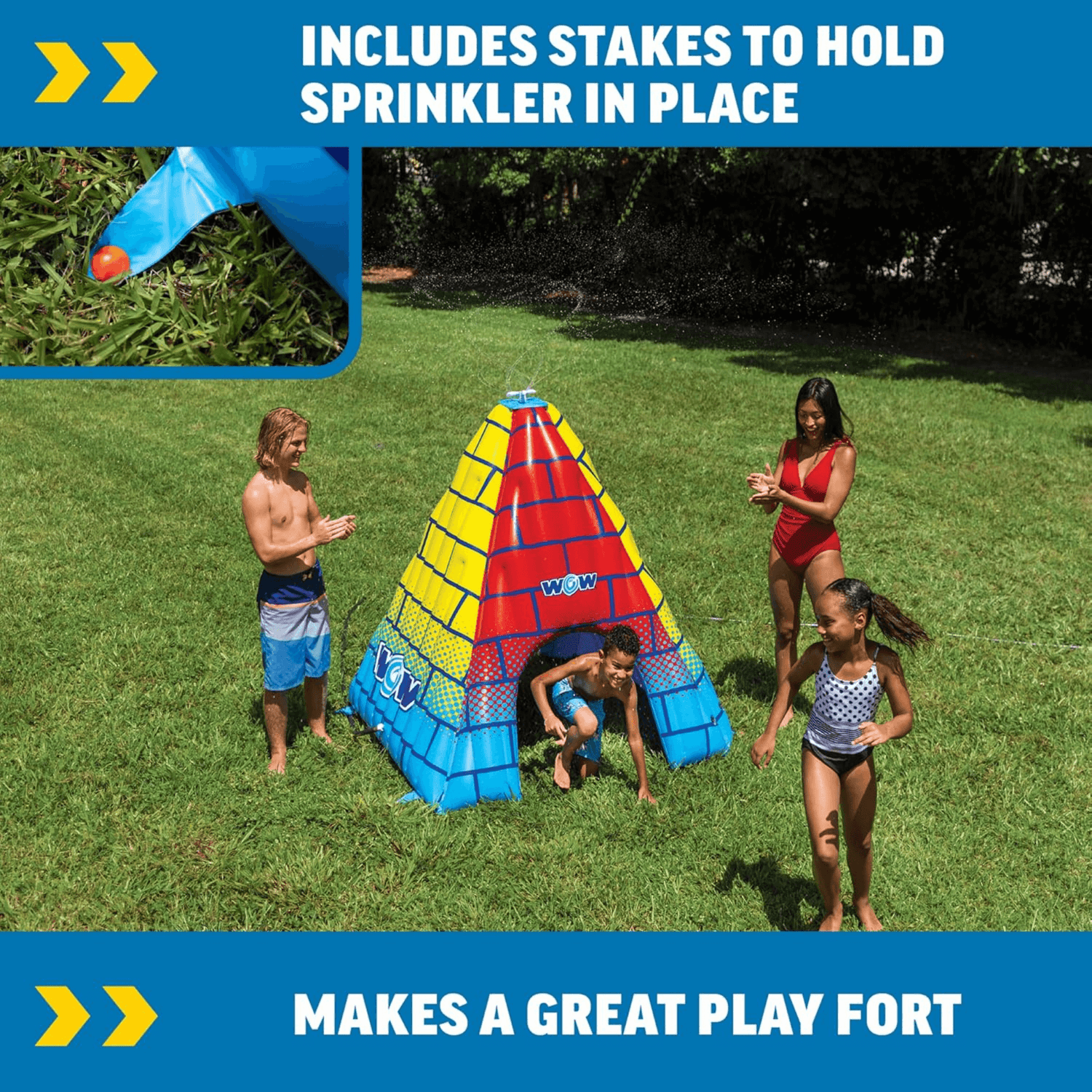 WOW Watersports 5.5ft Rainbow Pyramid Backyard Sprinkler Jupiter Gear Home