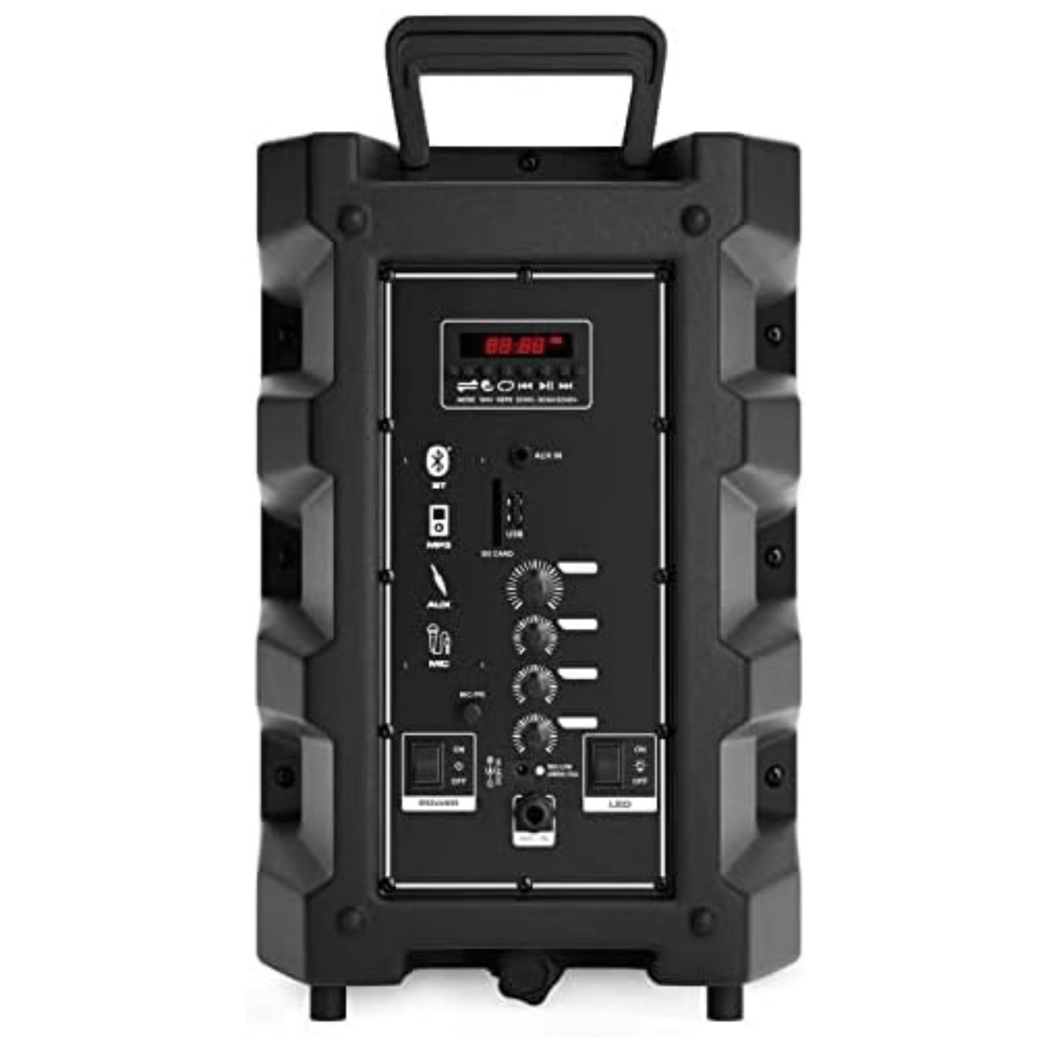 Norcent Portable Bluetooth TWS 8" Speaker System with Flashing LED Lights Jupiter Gear Home