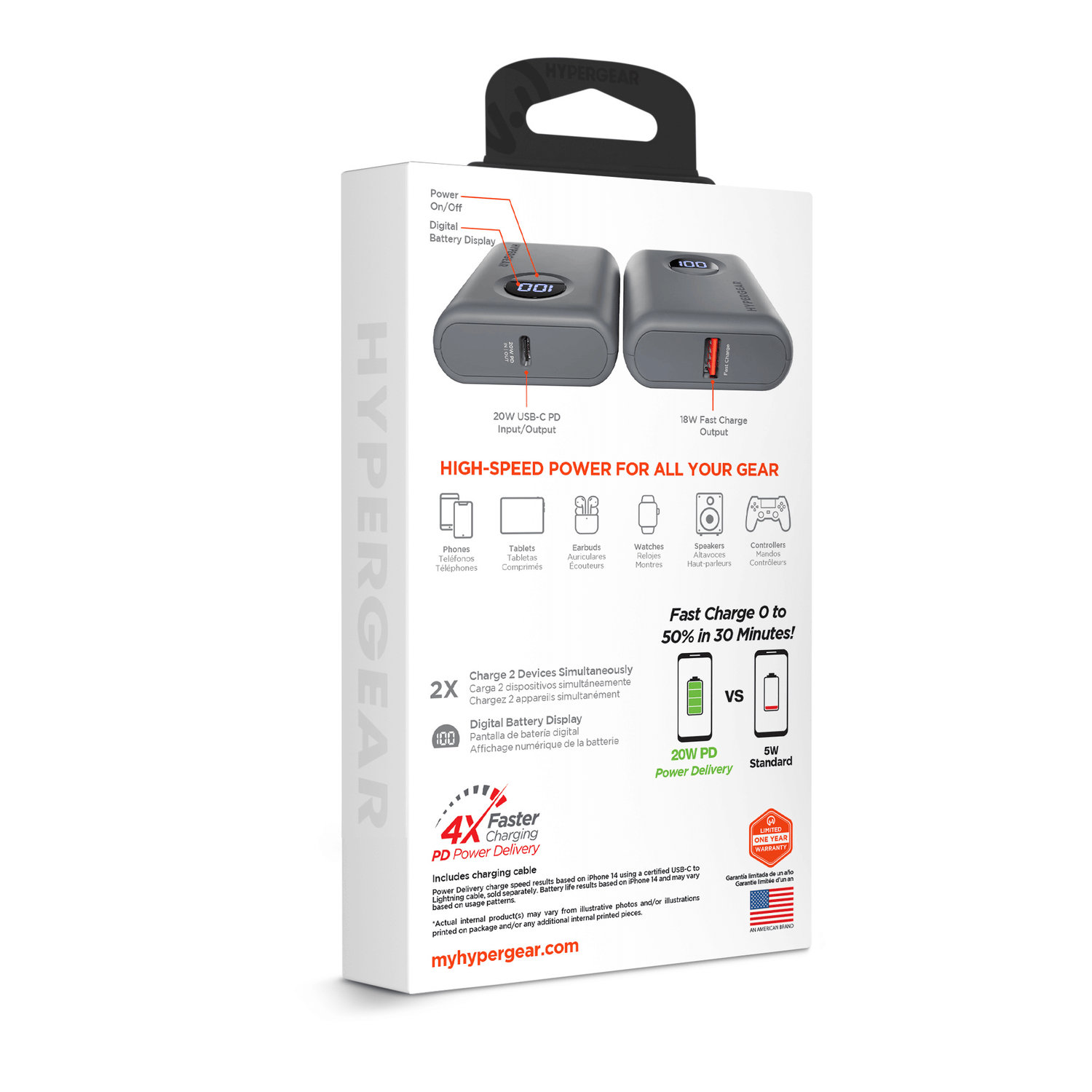 HyperGear PowerPack PRO 10000mAh 20W Power Bank Jupiter Gear Home