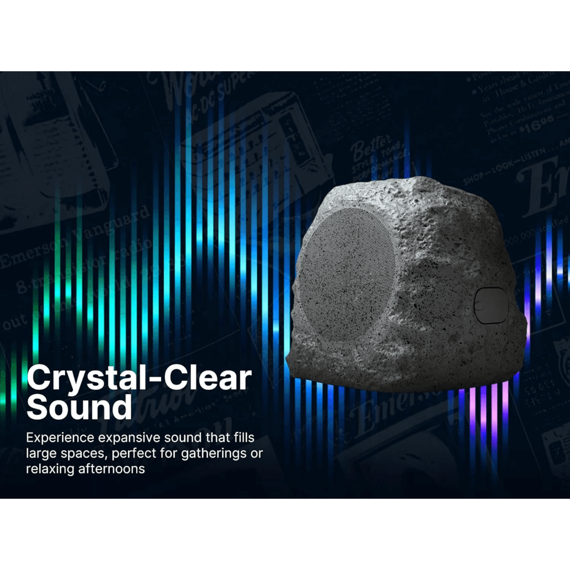 Emerson Rock Party Solar Bluetooth Speaker Jupiter Gear Home