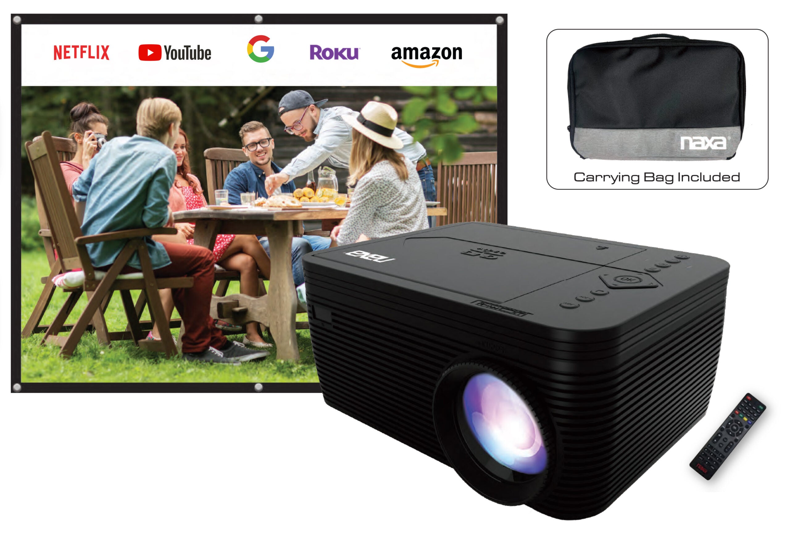 Naxa 150” Home Theater LCD Projector Combo (NVP-2501C) Jupiter Gear Home