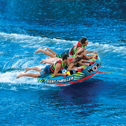 WOW Watersports Giant Thriller 1 to 4 Person Inflatable Towable Deck Tube Jupiter Gear Home