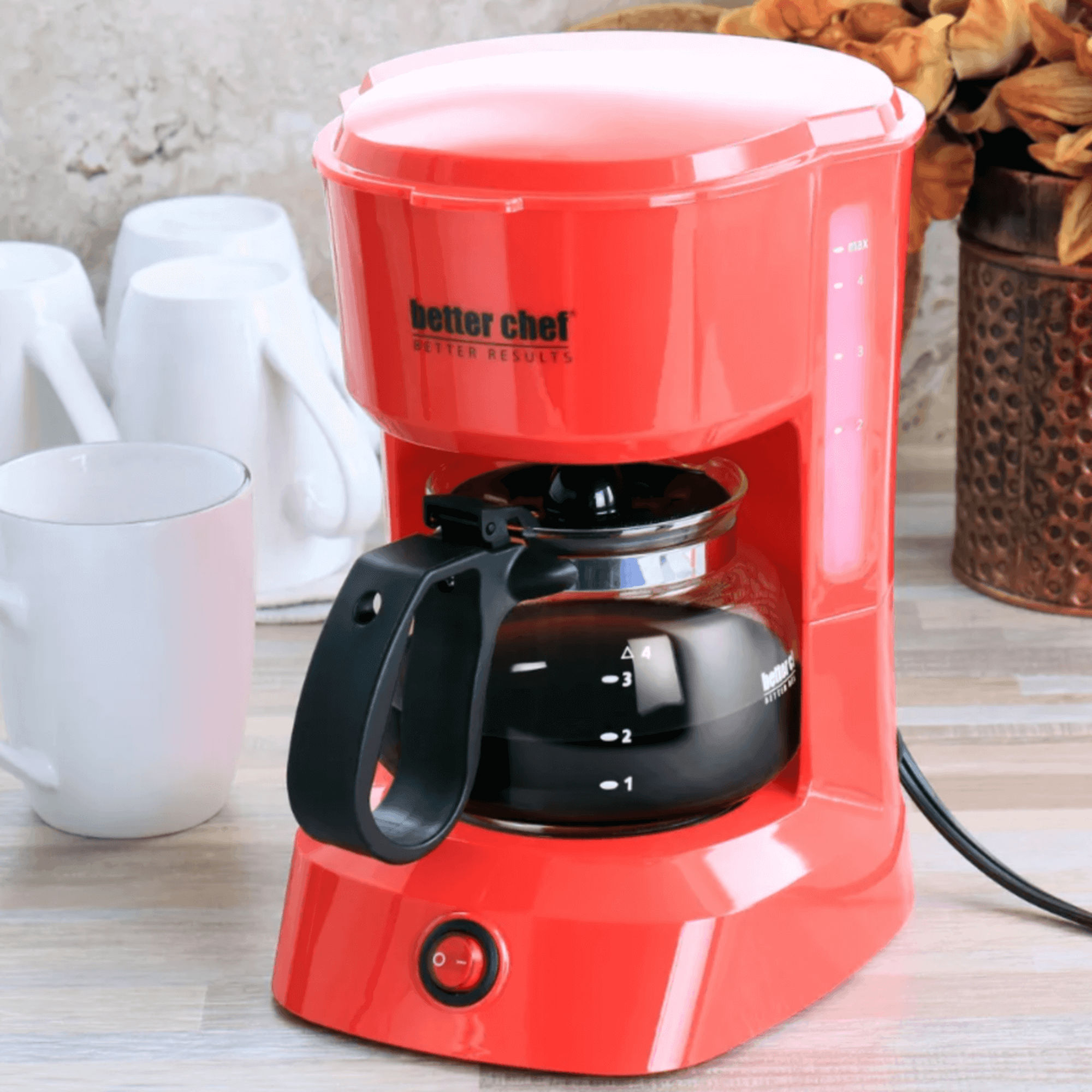 Better Chef 4-Cup Coffeemaker with Grab-A-Cup Feature Jupiter Gear Home