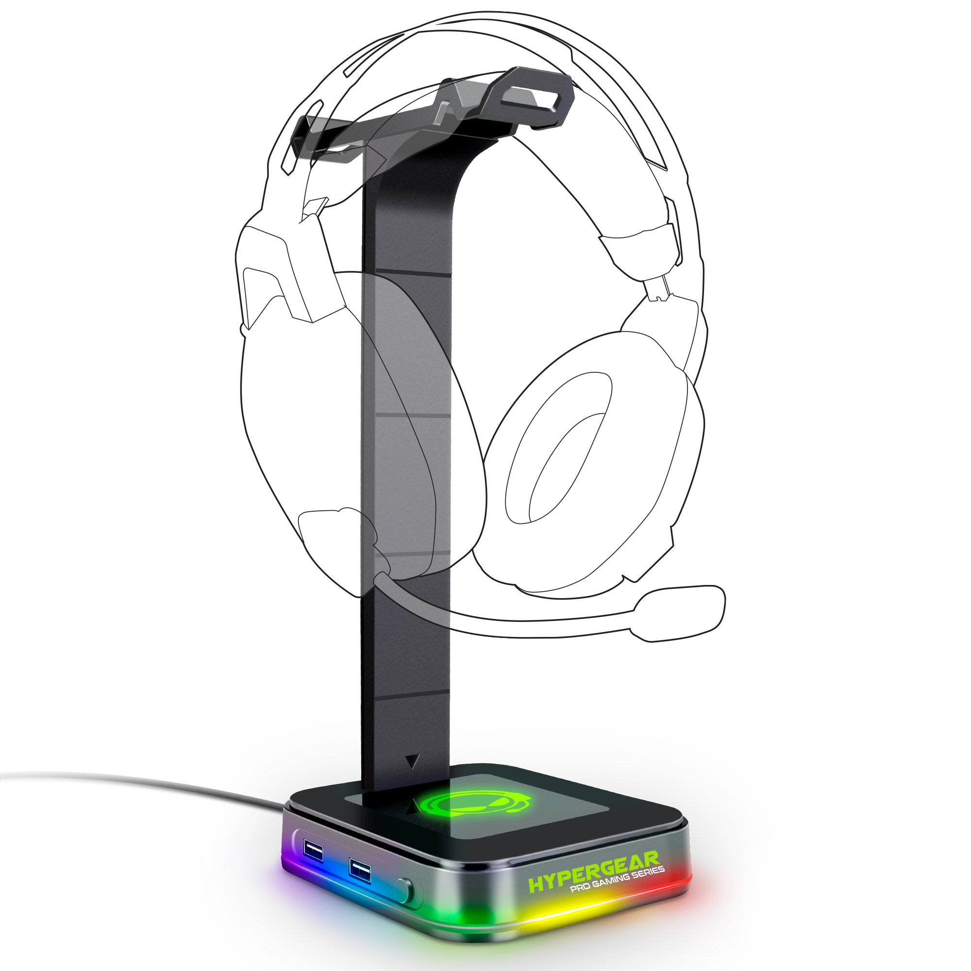 HyperGear RGB Command Station Headset Stand w 6 Color Light Effects Jupiter Gear Home