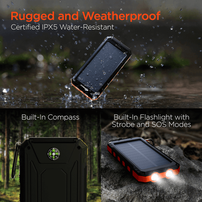 HyperGear SolPro 10K Fast Charge Solar 10000mAh PD Power Bank Jupiter Gear Home