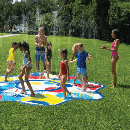 WOW Watersports 12ft Dots Spray Pad with Inflatable Edge Rim to Retain Water Jupiter Gear Home