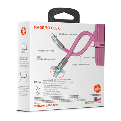 HyperGear Chunky180° 100W USB-C to USB-C Rugged Fast Charge Cable 6ft Jupiter Gear Home