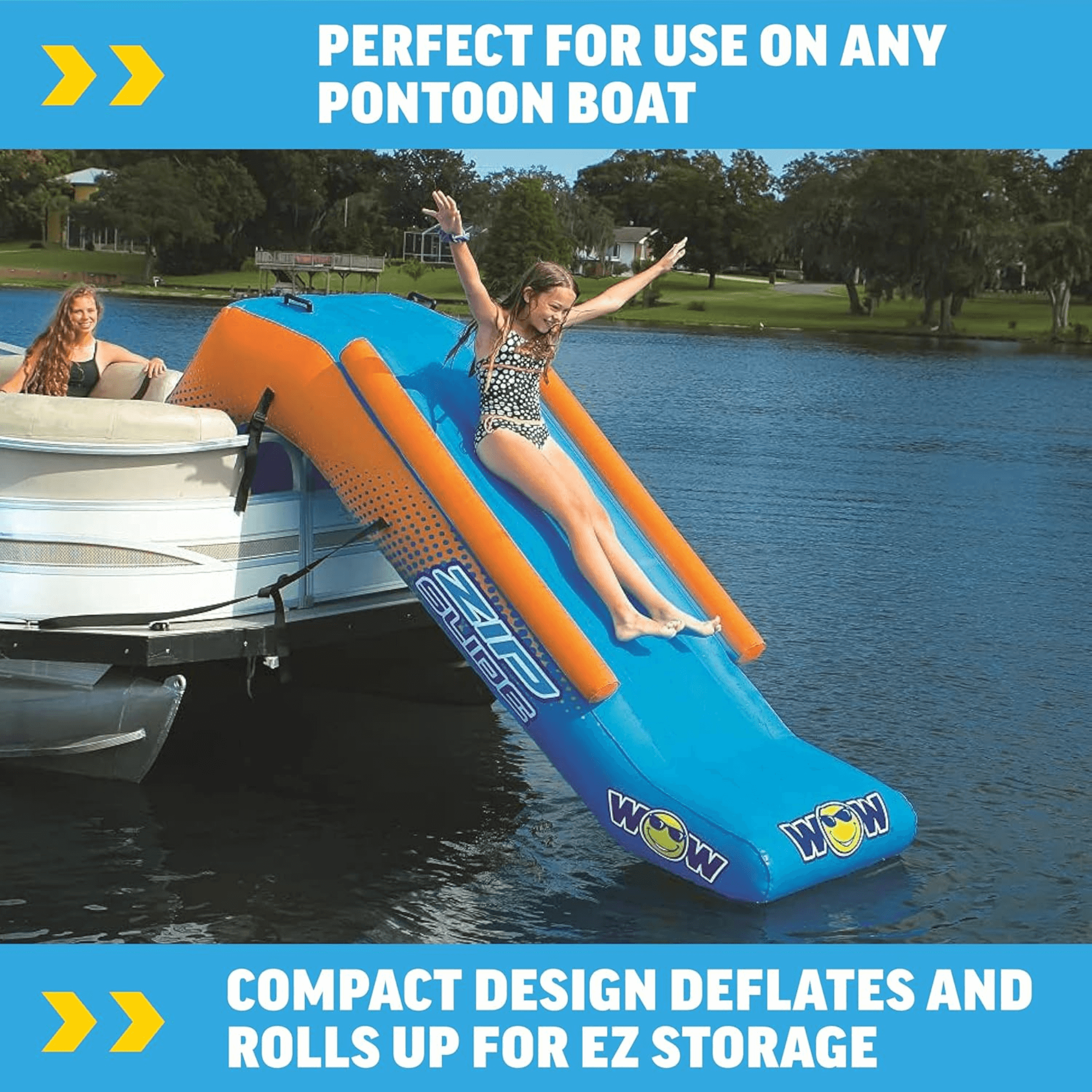 WOW Watersports Inflatable Pontoon Zip Slide for Boats Jupiter Gear Home
