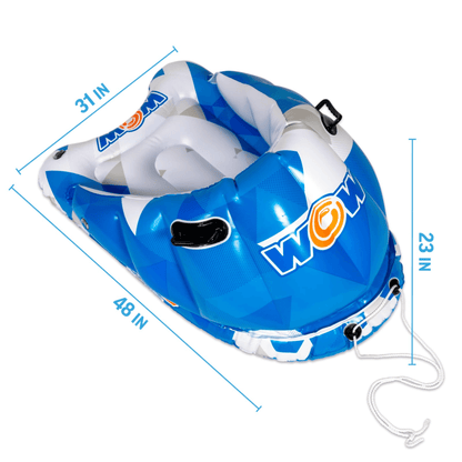 WOW Watersports Snow Tube Bobsled for Kids and Adults w Front Snow Shield Jupiter Gear Home
