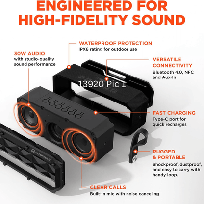 HyperGear Beast XL Water-Resistant Wireless Speaker Jupiter Gear Home