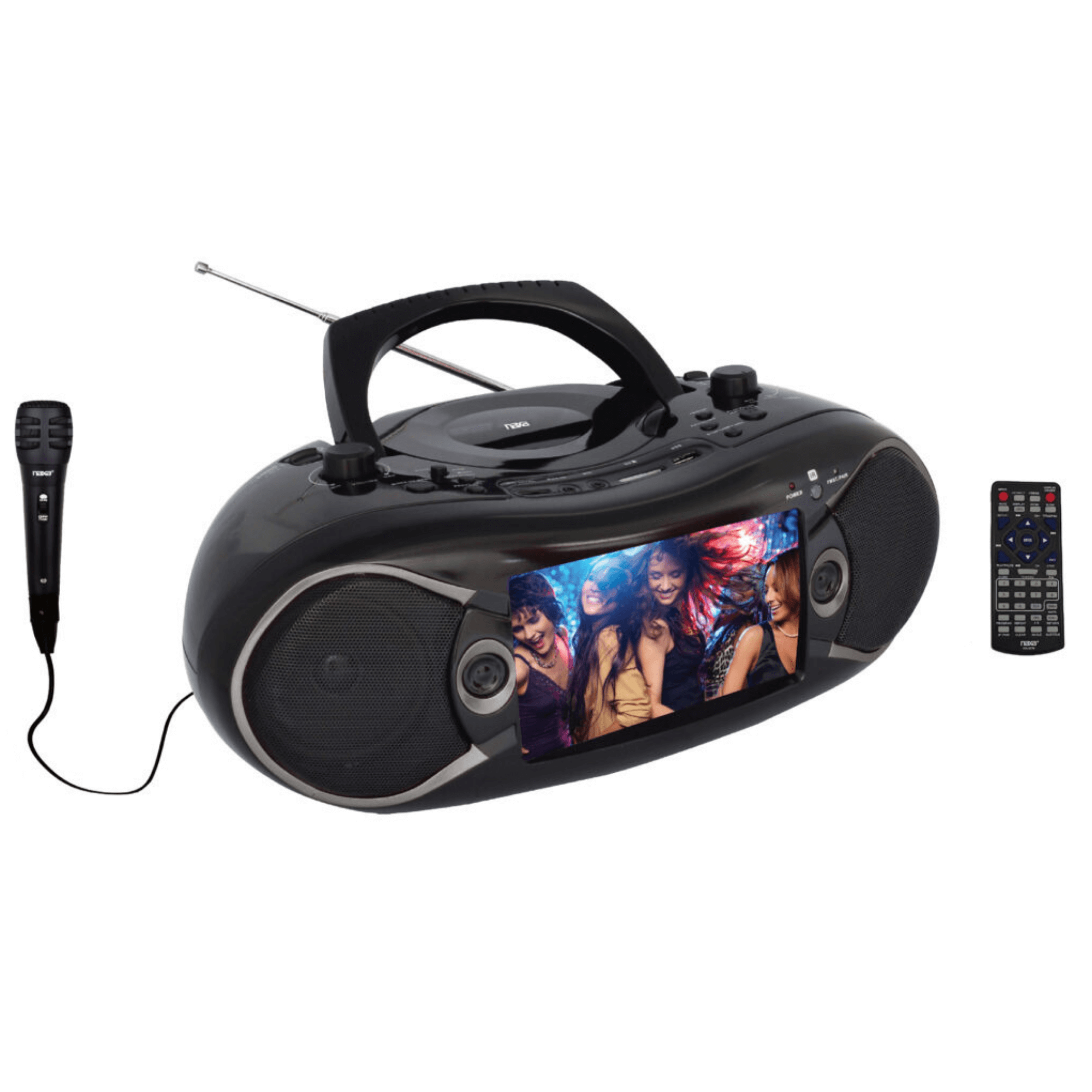 Naxa 7” Bluetooth TV DVD Boombox with Mic Black - Refurbished Jupiter Gear Home