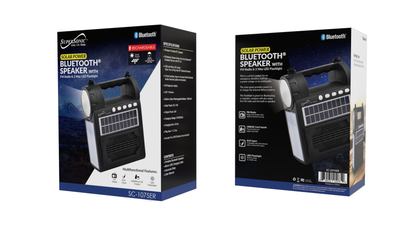 Supersonic Solar Power Speaker w FM Radio, Flashlight, Lantern &amp; Phone Stand Jupiter Gear Home