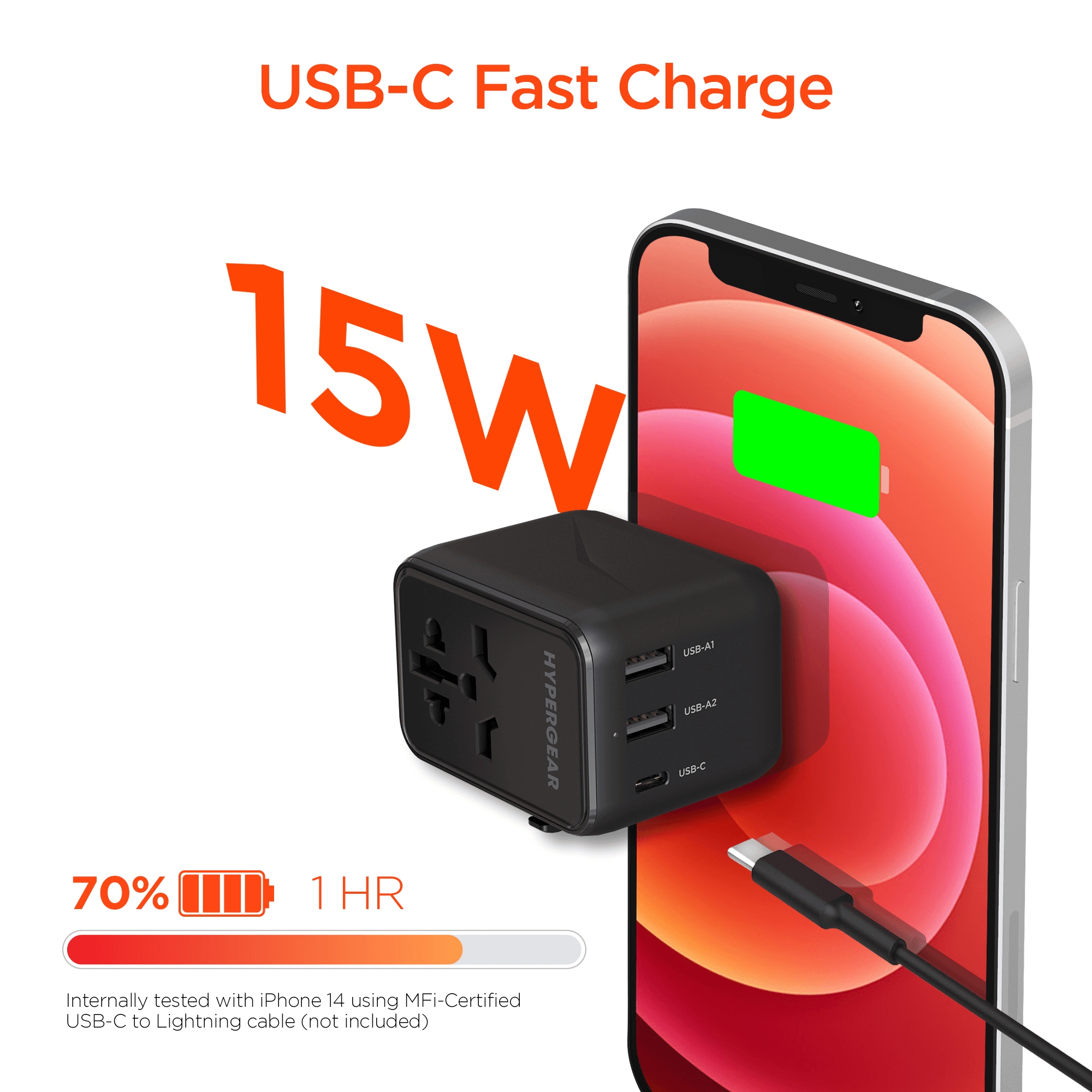 HyperGear WorldCharge Universal Travel Adapter with USB-C Jupiter Gear Home