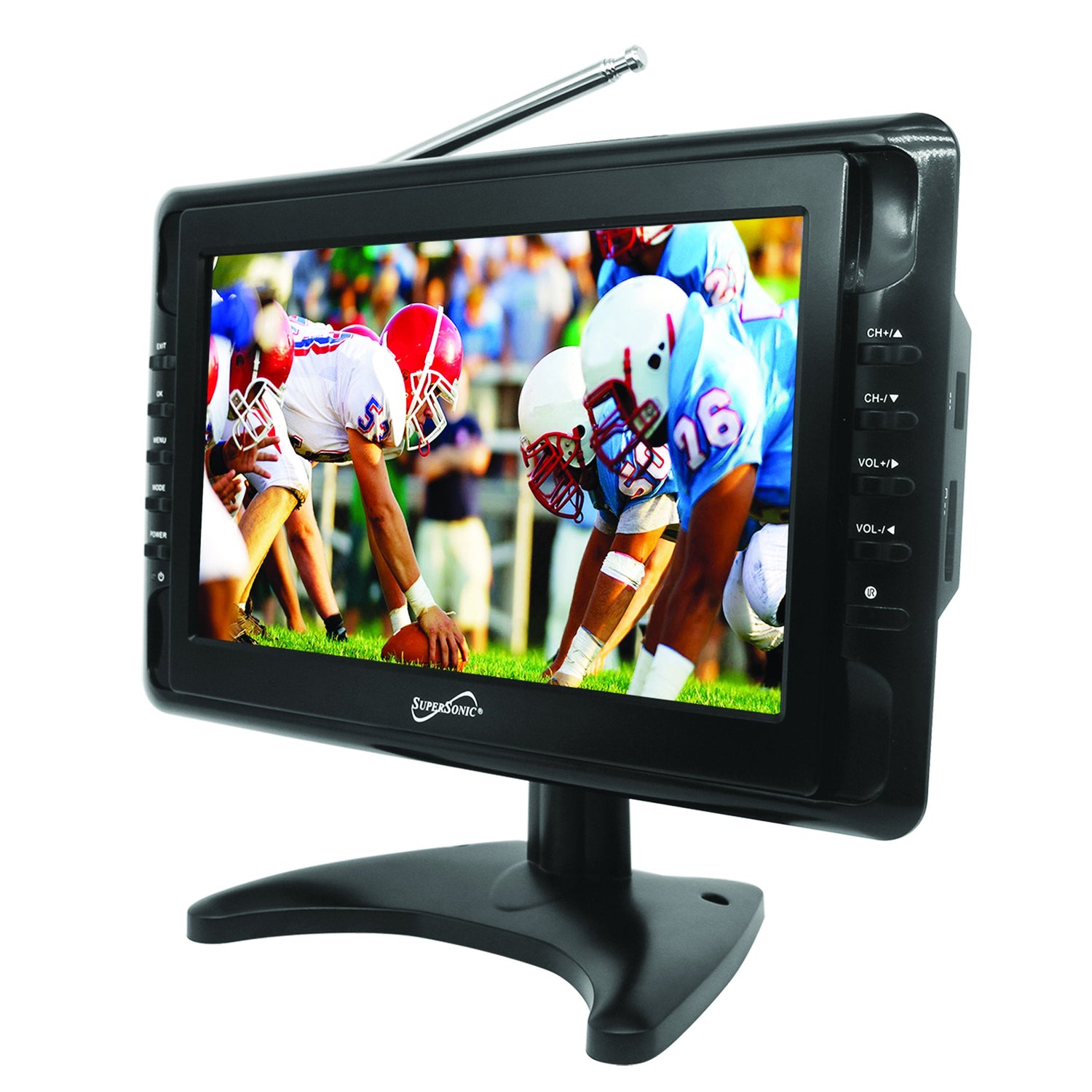 Supersonic 10" Portable Digital LED TV with USB &amp; SD Inputs, 12 Volt ACDC Compatible Handheld Television (SC-2810) Jupiter Gear Home