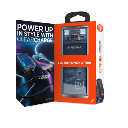 HyperGear ClearCharge 10000mAh Transparent PD Power Bank Jupiter Gear Home