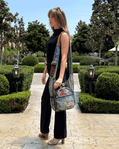 Kathmandu Collection Vintage Patchwork Hobo Bag with Water Bottle Pockets Jupiter Gear Home