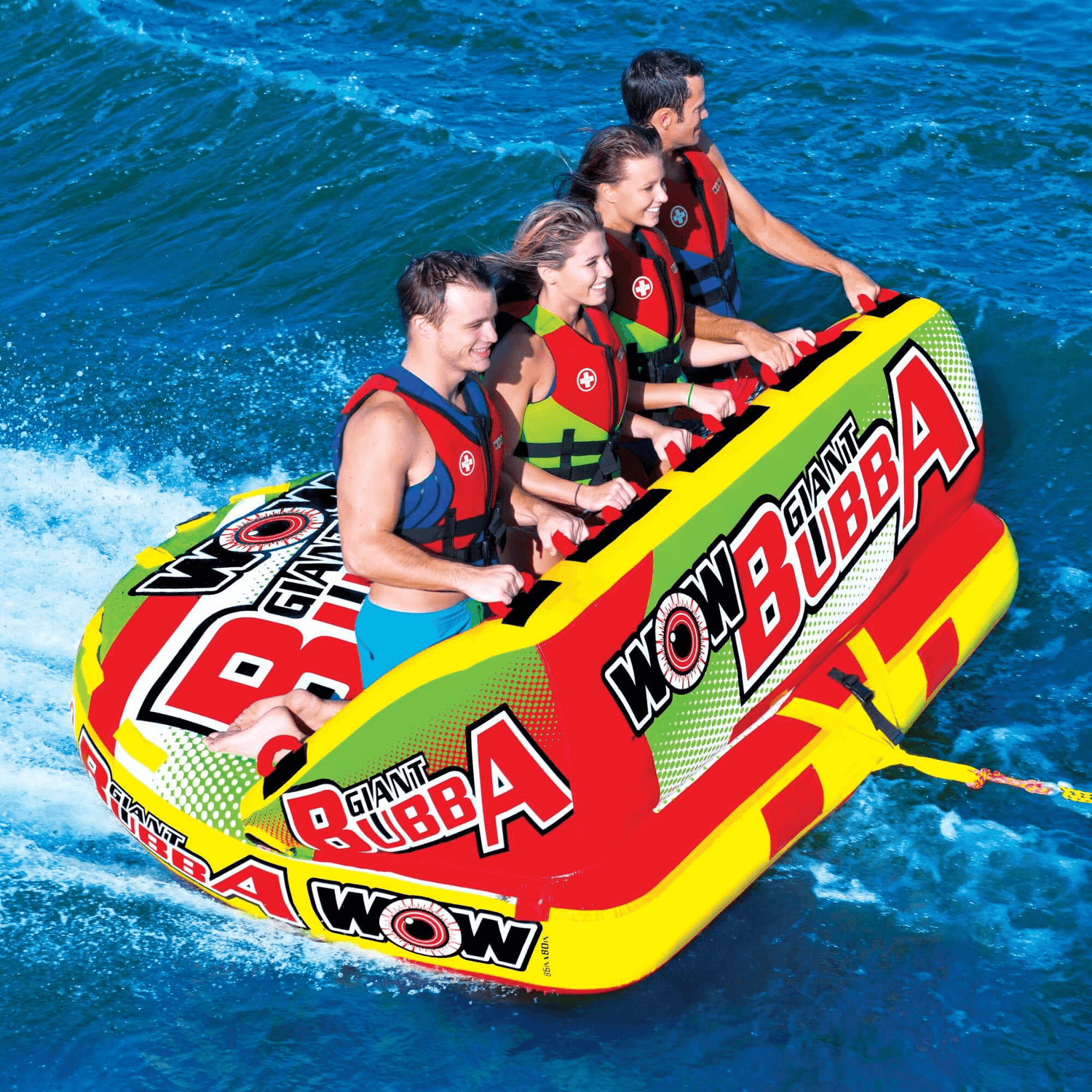 WOW Watersports Big Bubba 1 to 4 Person Inflatable Towable Deck Tube Jupiter Gear Home