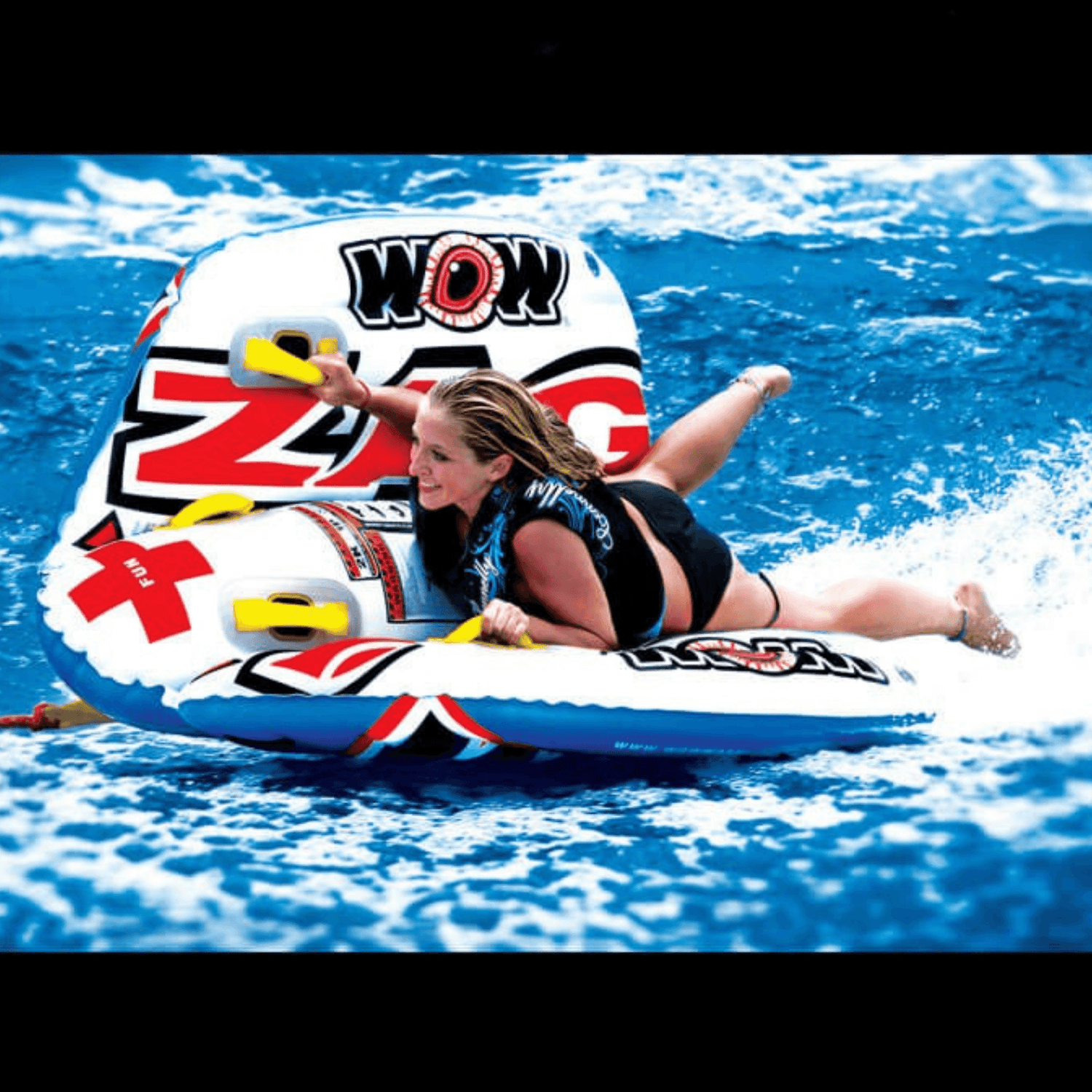 WOW Watersports Zig Zag 1 to 2 Person Inflatable Towable Steerable Tube Jupiter Gear Home