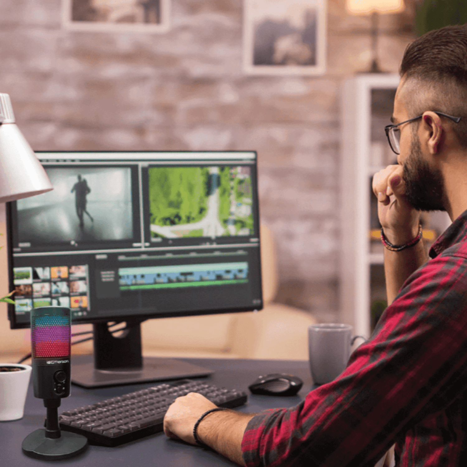 Emerson USB Gaming &amp; Streaming Microphone with RGB Lighting with Tap-to-Mute Jupiter Gear Home