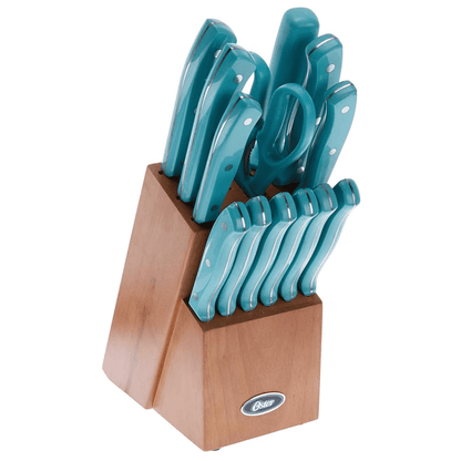 Oster Evansville 14-Piece Butcher Block Cutlery Set Jupiter Gear Home