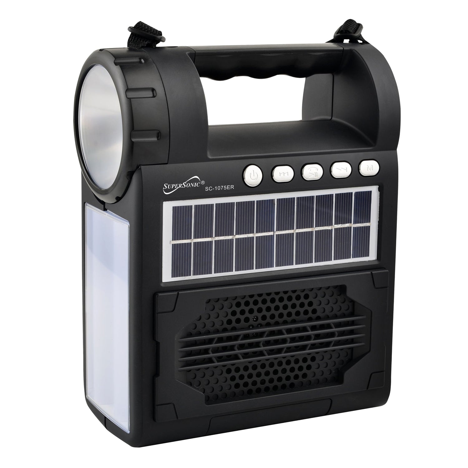 Supersonic Solar Power Speaker w FM Radio, Flashlight, Lantern &amp; Phone Stand Jupiter Gear Home