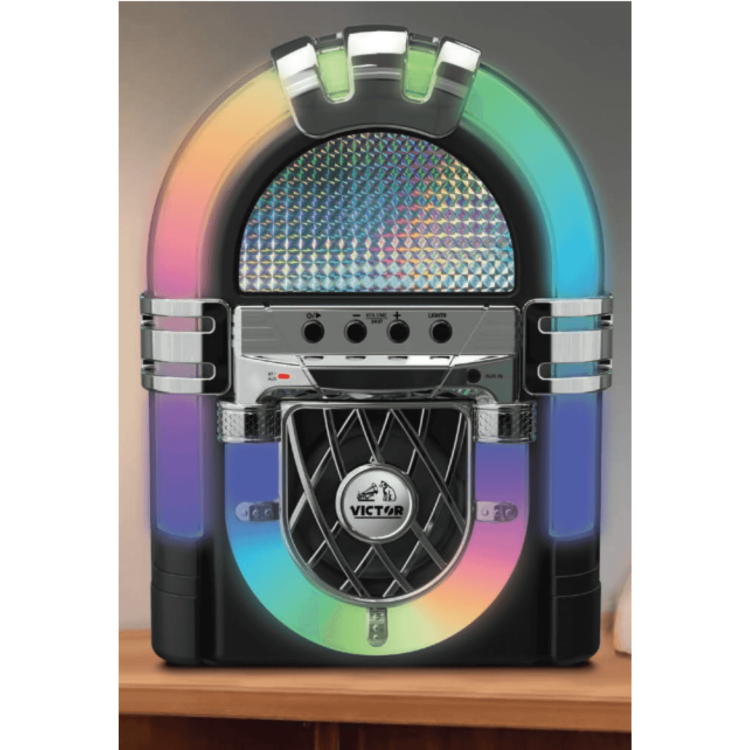Victor BLVD Mini Bluetooth Jukebox with Multicolor LED Lighting Jupiter Gear Home
