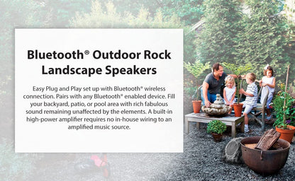 SoundPro Dual Bluetooth Outdoor Weatherproof Rock Landscape Speakers Jupiter Gear Home