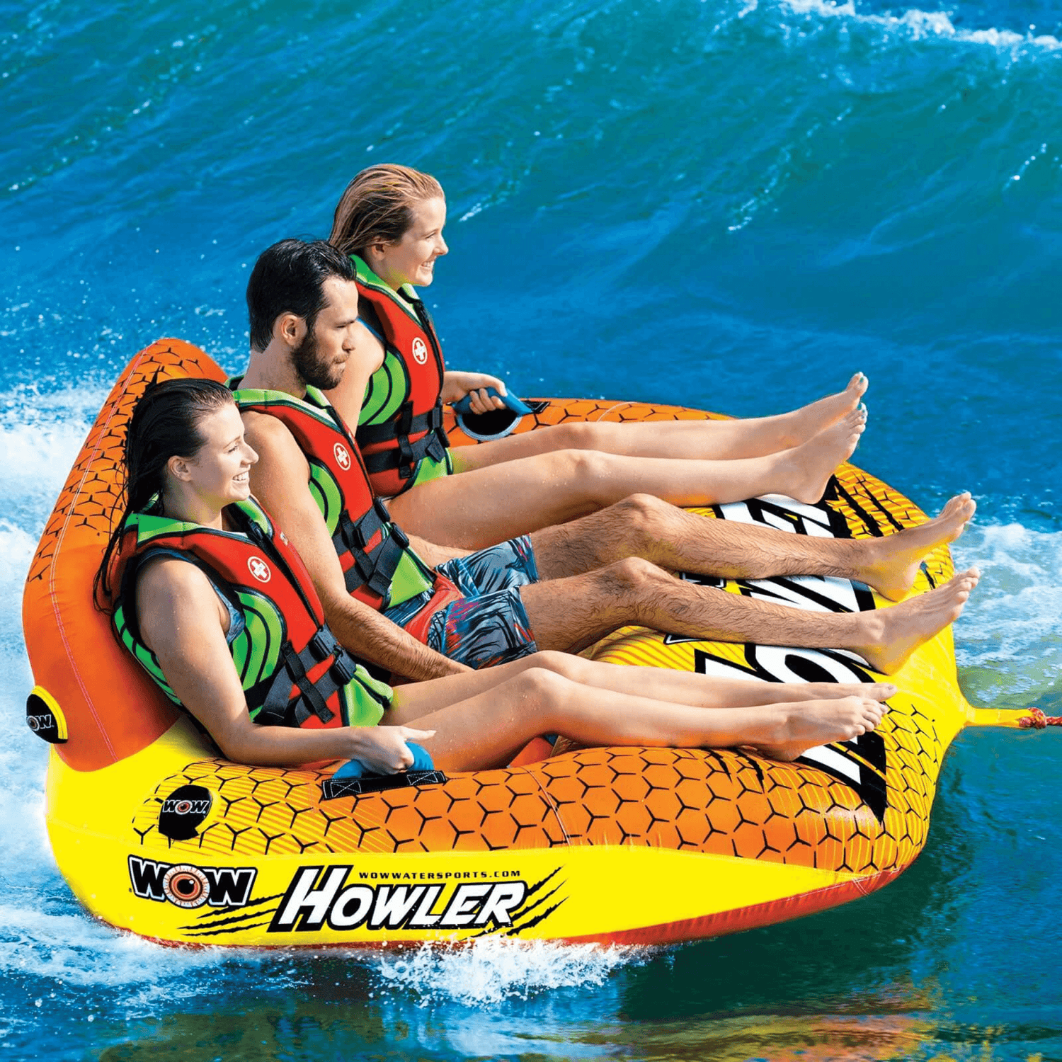 WOW Watersports Howler 1, 2 or 3 Person Inflatable Cockpit Towable Tube Jupiter Gear Home