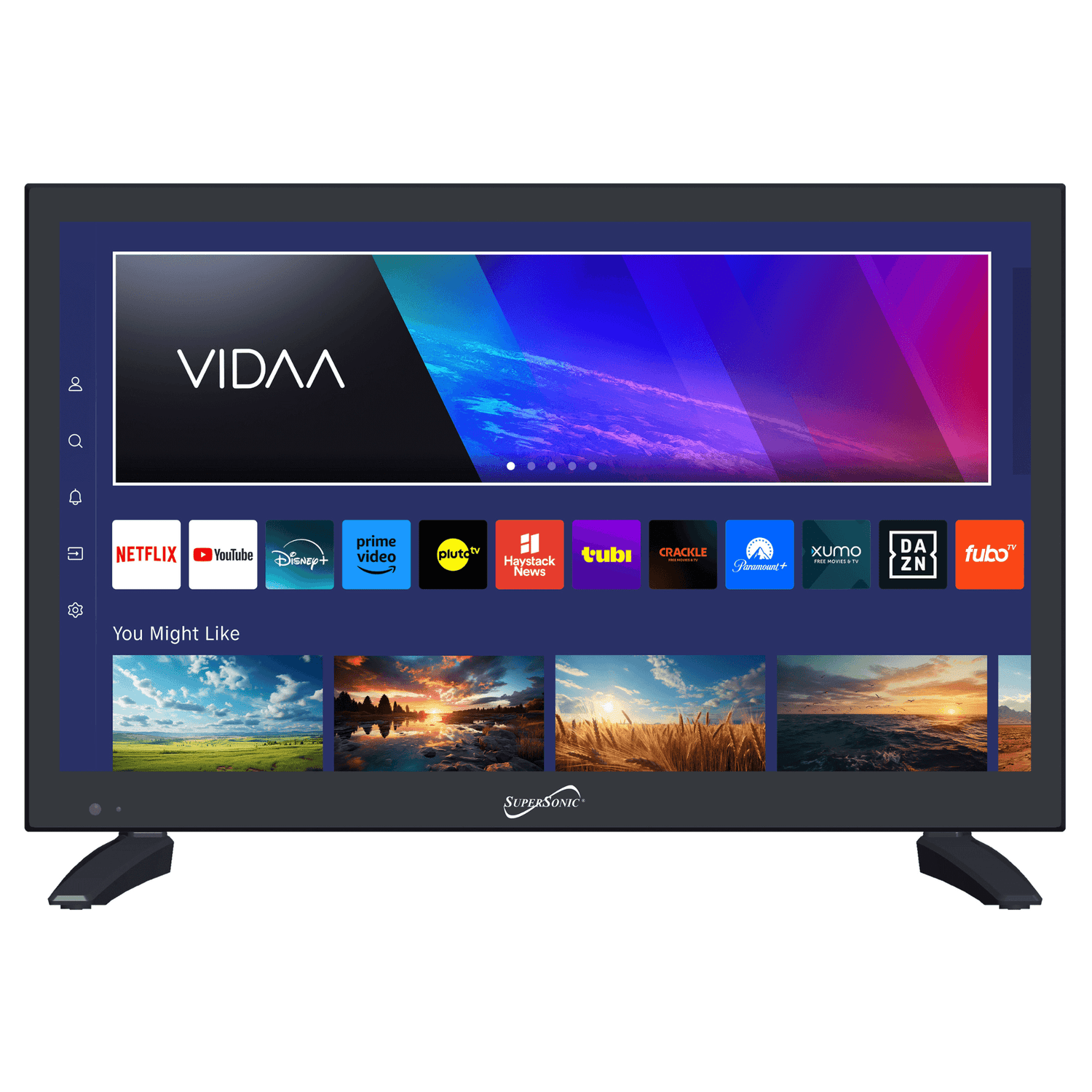 Supersonic 19" VIDAA ACDC Compatible LED Smart TV with Built-In WiFi Jupiter Gear Home
